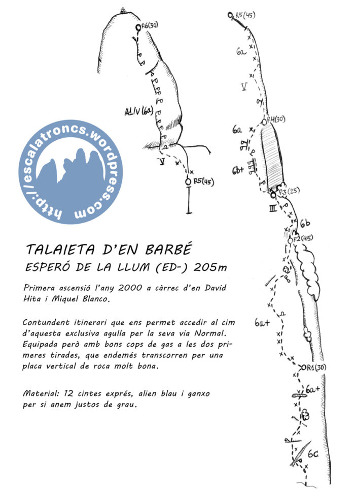 Ressenya de la via Esperó de la Llum a la talaieta d'en Barbé